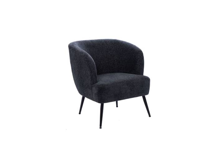 Fauteuil de salon en velours chiné bleu
