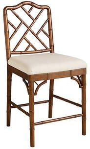 "Dayna Stool - Chestnut/Sandberg Parchment, Counter Stool 25""H - Ballard Designs"