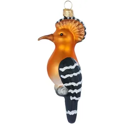 Holly & Jolly 1 Christbaumschmuck Glas 13cm Wiedehopf Vogel Figur Weihnachtsbaum Anhänger Christbaumanhänger Weihnachtsbaumschmuck Weihnachtsdeko Glasfigur Orange