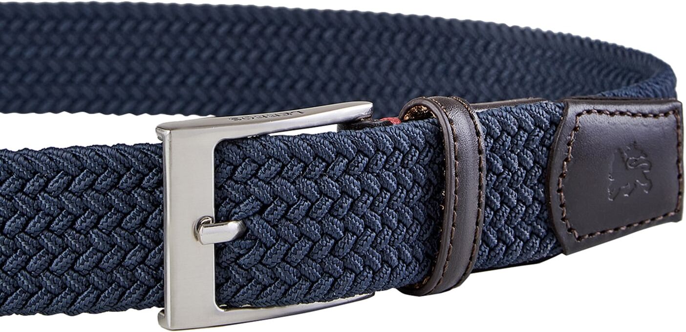 Ledergürtel LERROS "Gürtel *Harvey*", Herren, Gr. 85, blau (navy), Materialmix, Gürtel Ledergürtel navy 85