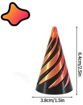 Uplifted Finds Impossible Spiral Pyramid & Bunny Fidget Toy   3D Printed Rotating Kinetic Sculpture For Stress Relief & Desk Decor s24