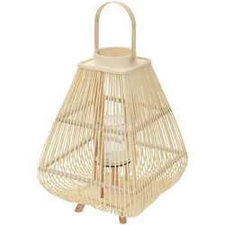 BAMBUS LATERNE H: 63,5 cm Holzfarbe Boho Stil
