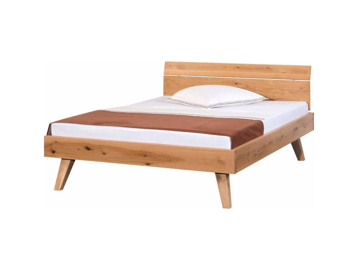 Modular Bett Reto Natur Buche, Wildeiche furniert Massivholz 140 x 200 cm - Bett