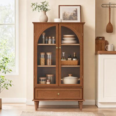 GREATPLANINC Arched Glass Doors Sideboard Display Cabinet
