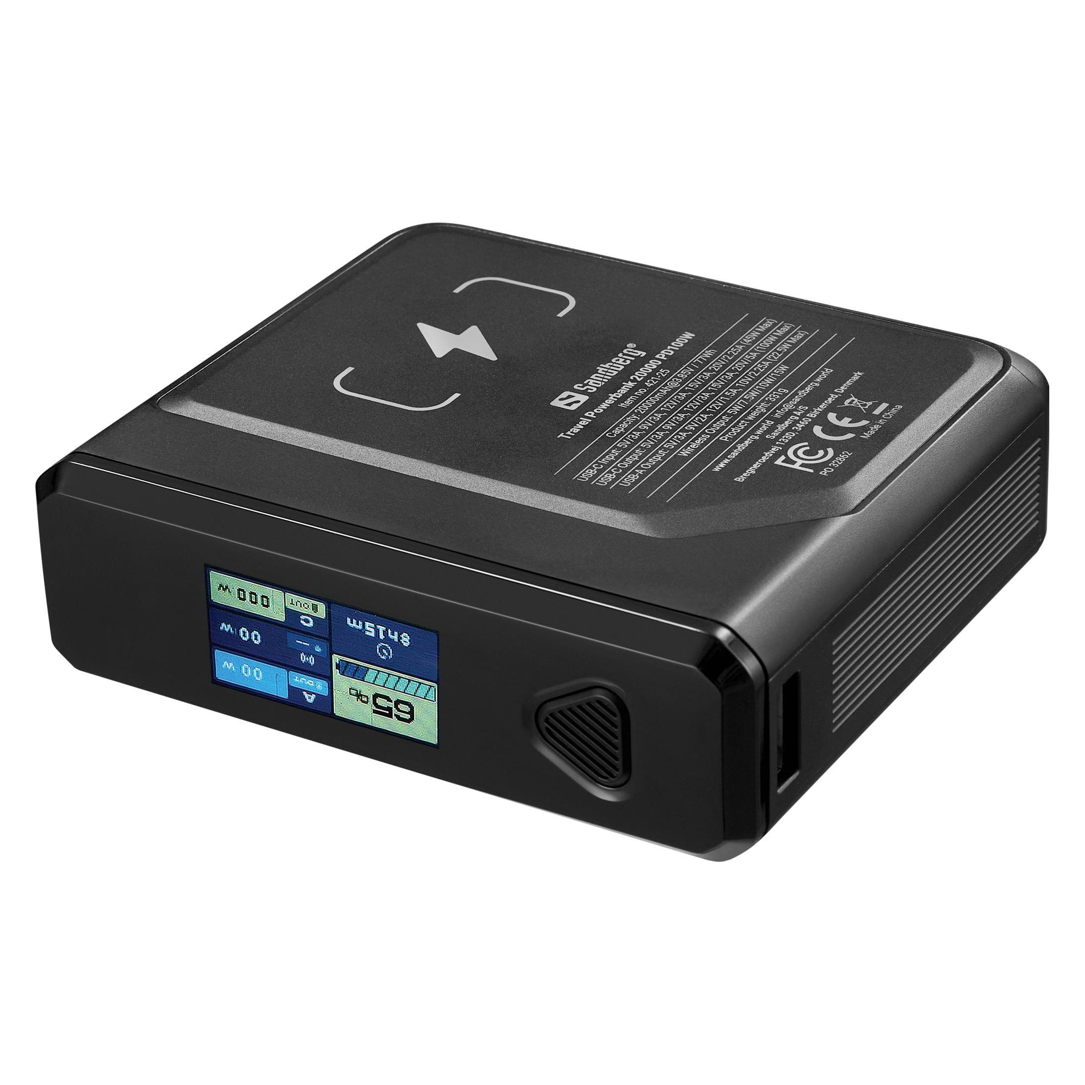 Sandberg Travel Powerbank 20000 PD100W (20000 mAh, 100 W, 77 Wh) (421-25)