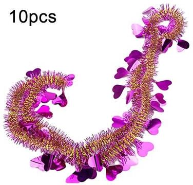 Inspired Deals 10PCS Heart Shaped Ribbon Garland Party Decor Set For Weddings, Birthdays & Christmas Celebrations rose Mixed Gold