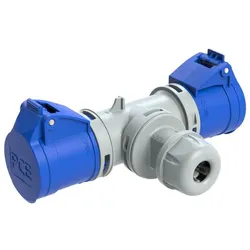 PCE 94325102 CEE 2-Wegekupplung 16A 3p mit Kabeleinlass IP44 (T-Connect)