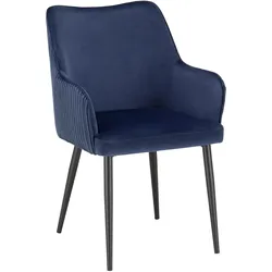 Armlehnstuhl Caria Blau Samt Gepolstert