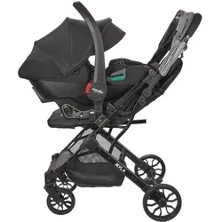 Nania, Kinderwagen, – 2-in-1-Kombinationskinderwagen mit Rimini-Autositz – MYLA – 4 Räder – Schwarz