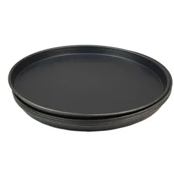 GVK ECO 5 Stück Pizzablech rund aus Blaublech Ø 40cm schwere Profiqualität