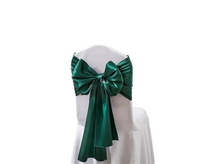 Stuhlschleifen für Hochzeiten 10/50PCS Hochzeit Satin Stuhl Schärpen Einstellung Grün Bögen Bänder for Bankett Party Gang Band Dekor(Dark Green,50pcs)