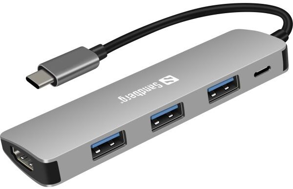 Sandberg Usb-C Dock, 100w, Hdmi+3xusb+pd
