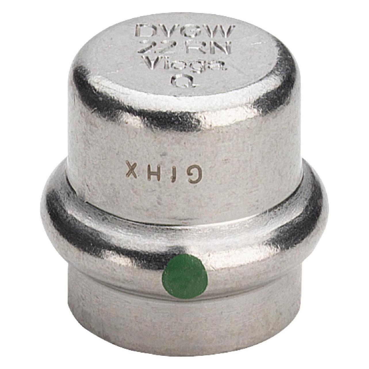 Viega Sanpress inox slutmuffe 18 mm rustfrit stål (Pressverbindung, Verschlusskappe) (452865)