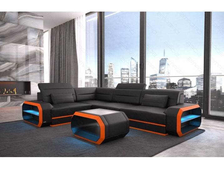 Mini Couch Verona L-Form in Leder