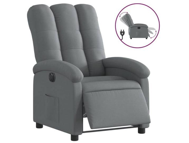 (SOLDES JUILLET)Fauteuil inclinable électrique - UU - Dossier Haut Rembourré Gris foncé Tissu FR13204069