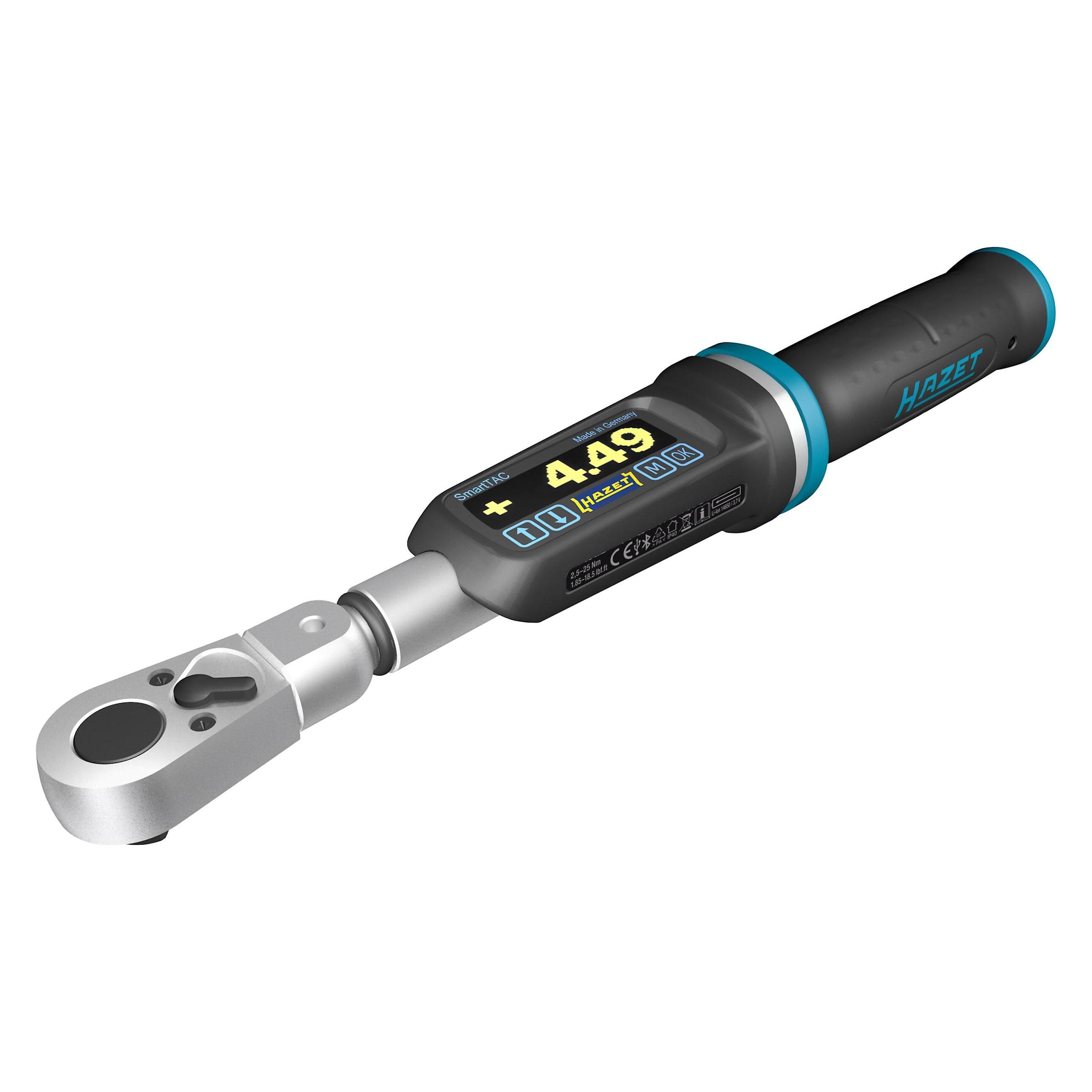 Hazet Elektronischer Drehmoment- / Drehwinkelschlüssel (1/4", 2.50 - 25 Nm) (7281-2STAC)