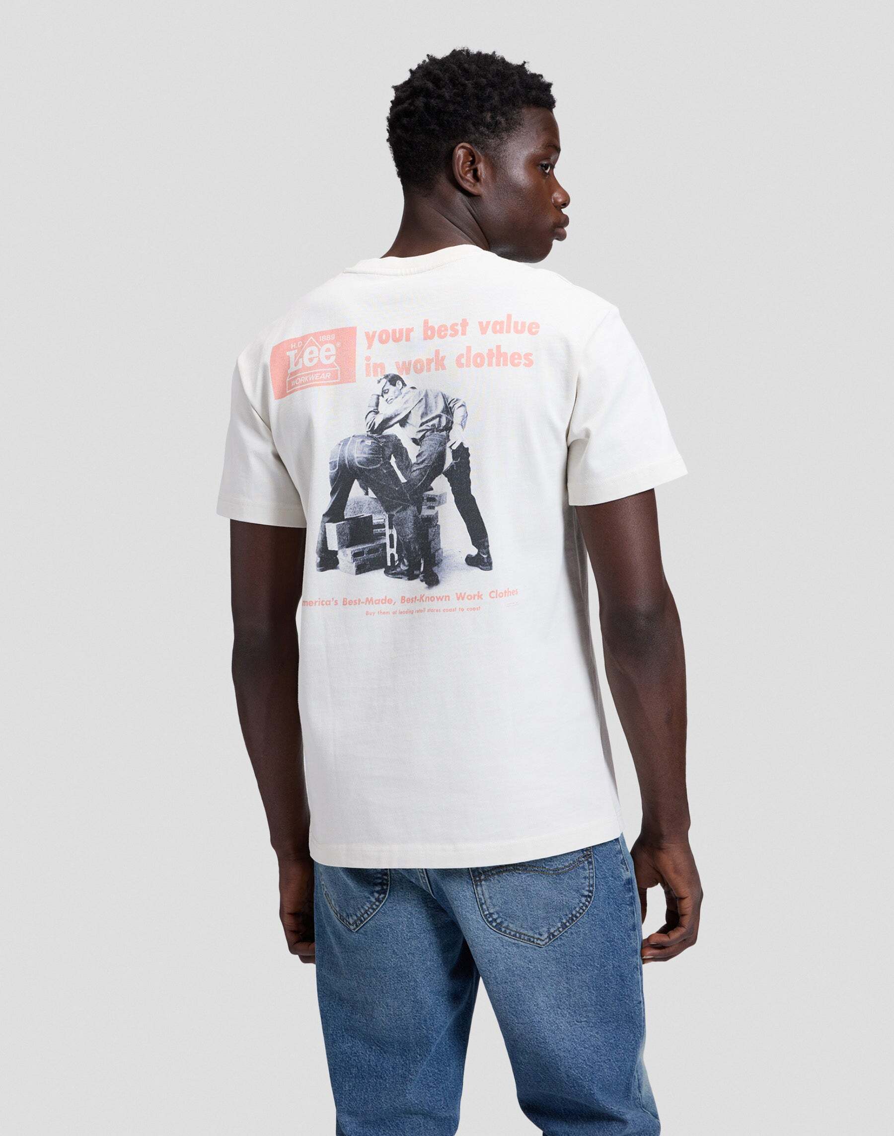 T-Shirt LEE "Lee T-Shirt Workwear Quality", Herren, Gr. L, weiss (weiß), Obermaterial: 100% Baumwolle CO., Shirts T-Shirt weiß L