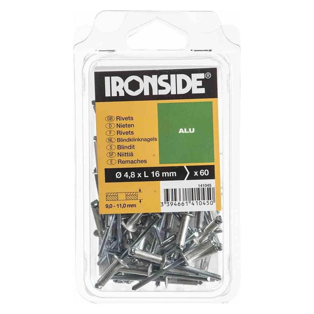 Ironside Blindnieten 4,8 x 16 mm Aluminium, Verpackungsinhalt: 60 Stück (141045)