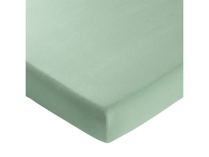 Drap-housse en coton vert amande 180x200x28cm
