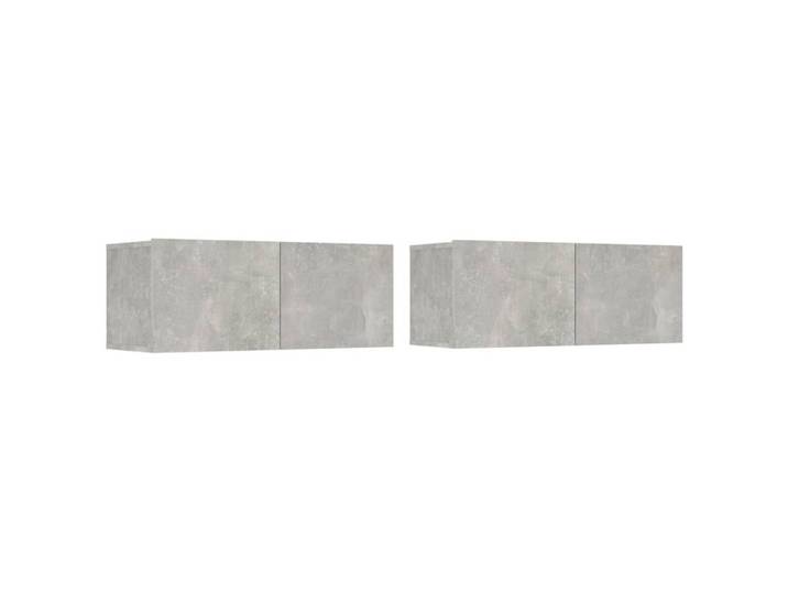 vidaXL TV-Schrank TV-Boards 2 Stk. Betongrau 80x30x30 cm Holzwerkstoff