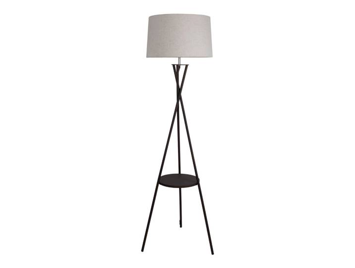 Näve Stehleuchte Tora, Schwarz, Kunststoff, rund, 51x158x51 cm, Zugschalter, Lampen & Leuchten, Innenbeleuchtung, Stehlampen, Stehlampen