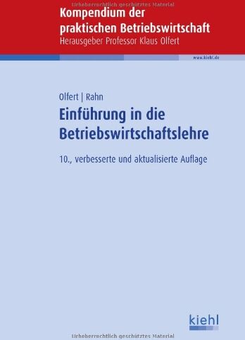 Klaus Olfert - Einführung in die Betriebswirtschaftslehre - Preis vom 09.10.2026 07:28:09 h