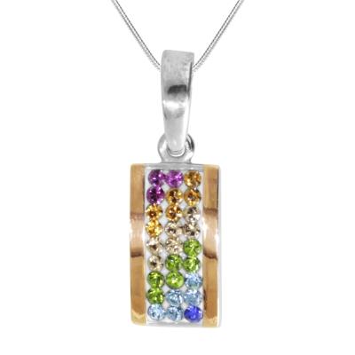 Kette mit Anhänger OSTSEE-SCHMUCK "- Christina - Silber 925/000 & Gold 585/000 - Schmuckstein" Gr. 42, silber (silber 925, silberfarben, weiß), Schmuck_Sets, Damen, 42, Silber 925 (Sterlingsilber)