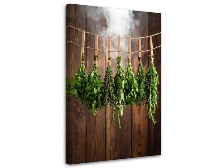 Feeby Leinwandbild Kräuter Gewürze 70x100cm, Braun, Essen/Getränk, Rechteckig, 70x100 cm, Bilder & Rahmen, Bilder, Leinwandbilder