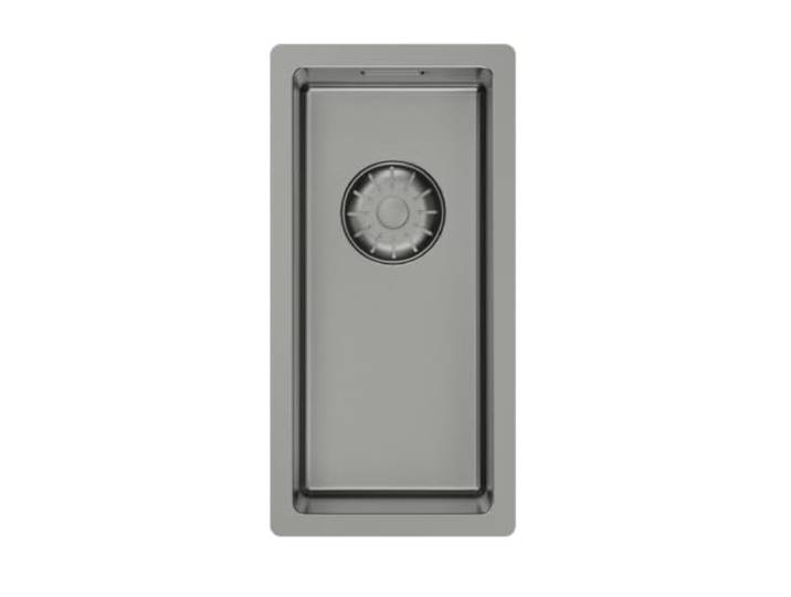 Küchenspüle 18x40 cm PVD Gun Metal Unterbau, Flachbau, Aufbau Pure.Sink