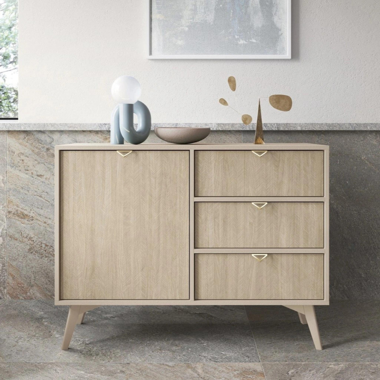 Ravio Kommode Silva, zandbeige, 106 cm, Scandinavisch design