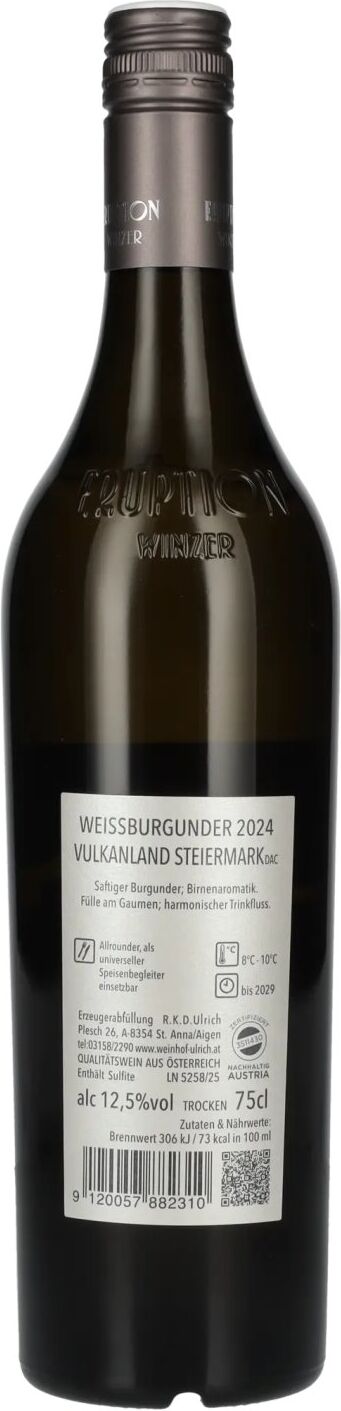 Weinhof Ulrich Weissburgunder Vulkanland Steiermark DAC 2024 12,5% Vol. 0,75l