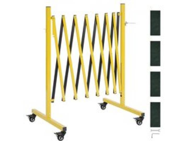 VEVOR Scherengitter Ausziehbar Absperrgitter mit Feststellbaren Rollen Scherensperre Max. 3,82 m Verstellbar, Outdoor Mobiles Schutzgitter für Warnwirkung Metallbarrikade für Außenbereich & Industrie