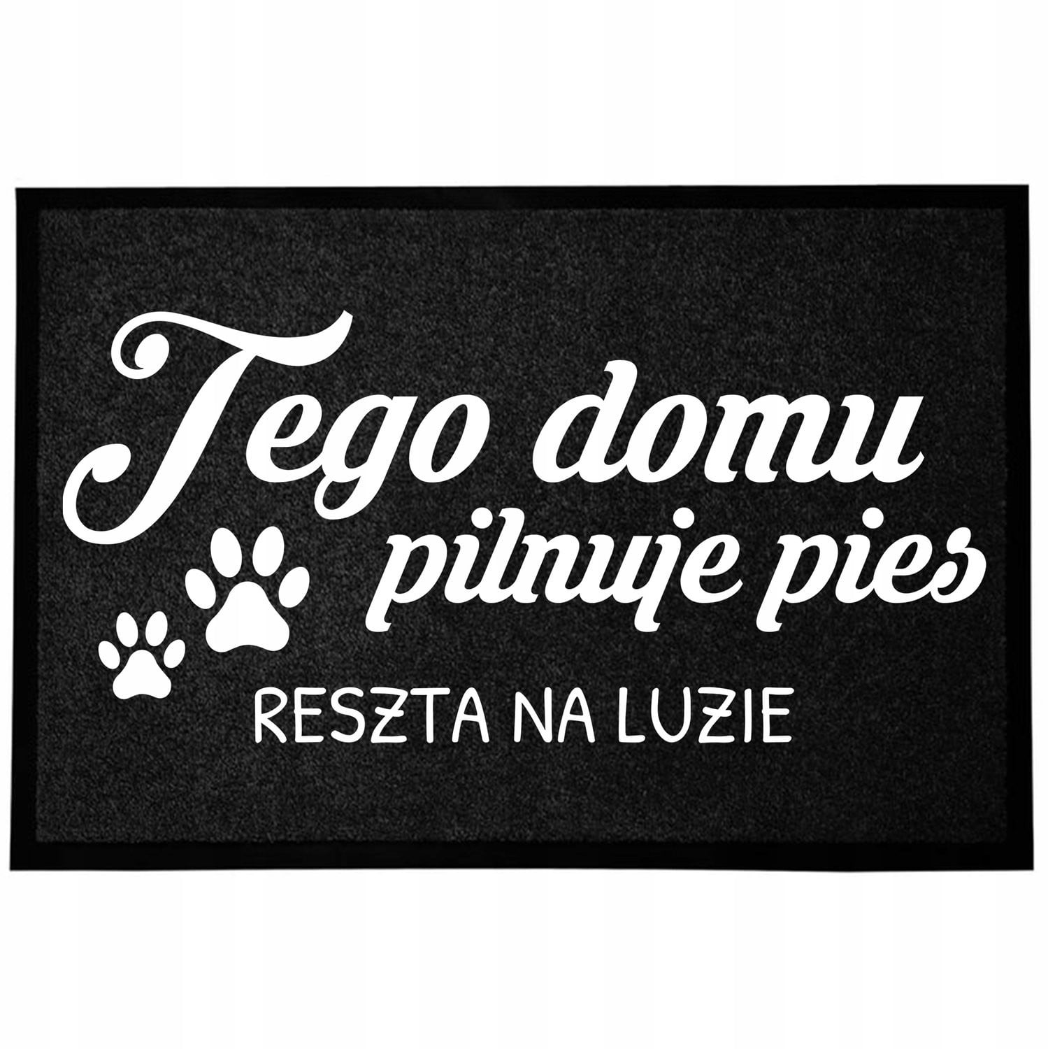 TabPrint Grappige zwarte deurmat - Breedte: 60 cm, Diepte: 40 cm