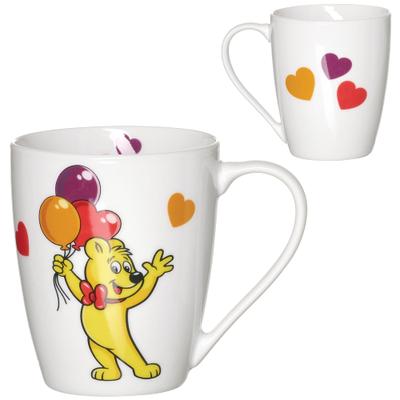 Becher RITZENHOFF & BREKER "HARIBO Balloon, 360 ml", weiß (bunt), B:13cm H:10cm Ø:9cm, Porzellan, Trinkgefäße, Becher, spülmaschinenfest
