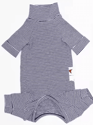 Inspire Curations CozyFit Four Legged Sweater For Hairless Cats black White Strip xs