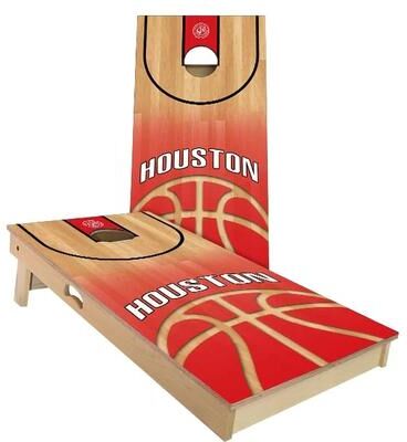 Skip's Garage Houston Basketball Outdoor Cornhole Board Set