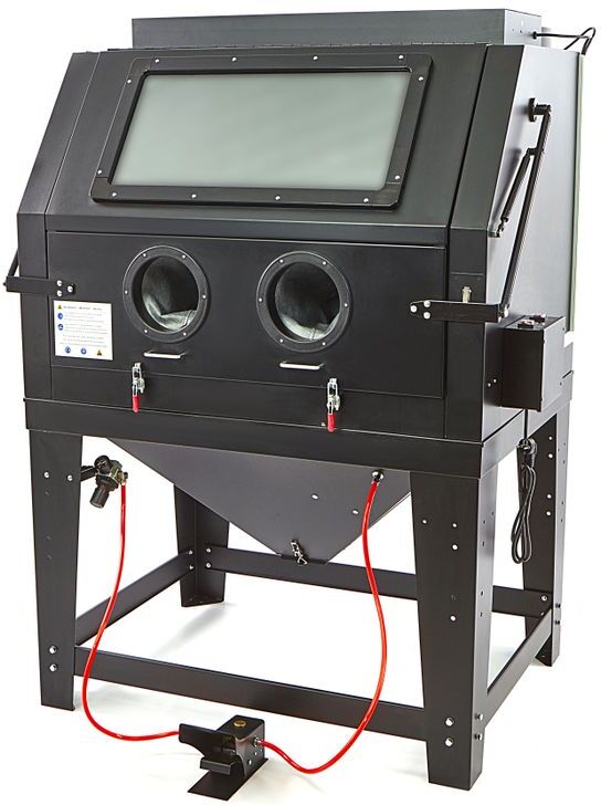 HBM cabine de sablage SBC 990 avec aspiration, noir mat