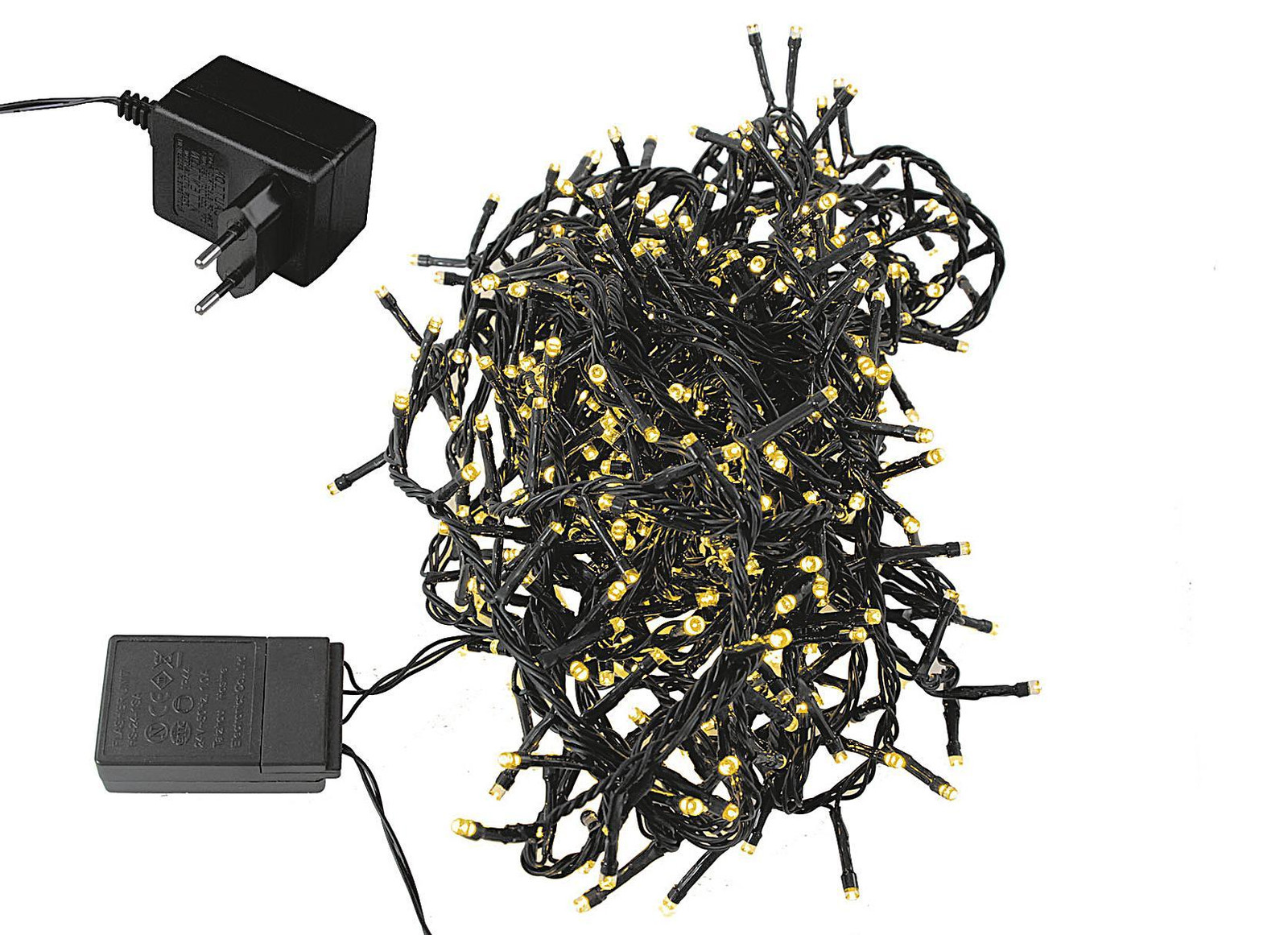 HIT Trading B.V. LED-lichtketting met 500 warmwitte LED's, 10 meter, zwart/warmwit