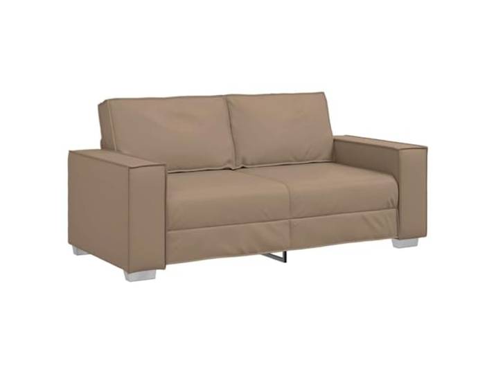 vidaXL Zweisitzer-Sofa Cappuccino 180 cm Kunstleder Moderner Look in einem coolen Cappuccino-Farbton, Aus robustem Textilene-Gewebe und stabilem Metallrahmen gefertigt,
