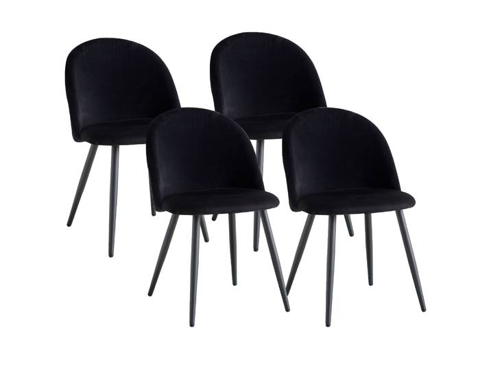 Ensemble de 4 chaises de salle à manger nordiques en velours, mobilier de maison unique, design moderne et luxueux, pour cuisine, chambre à coucher, fête