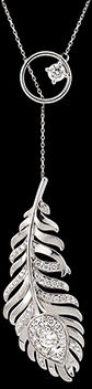 Edenly Panache Halskette - Sautoir - WeiÃŸgold 9 Karat und synthetische Diamant