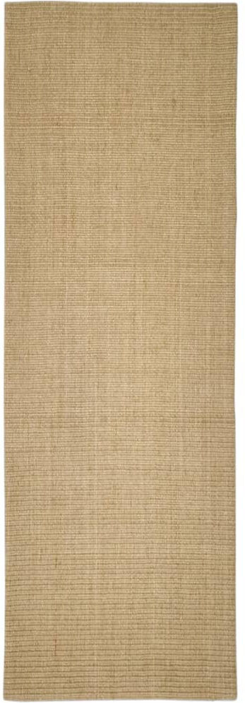August Grove Rug Natural Sisal Brown Brown Rectangle 66 x 200cm