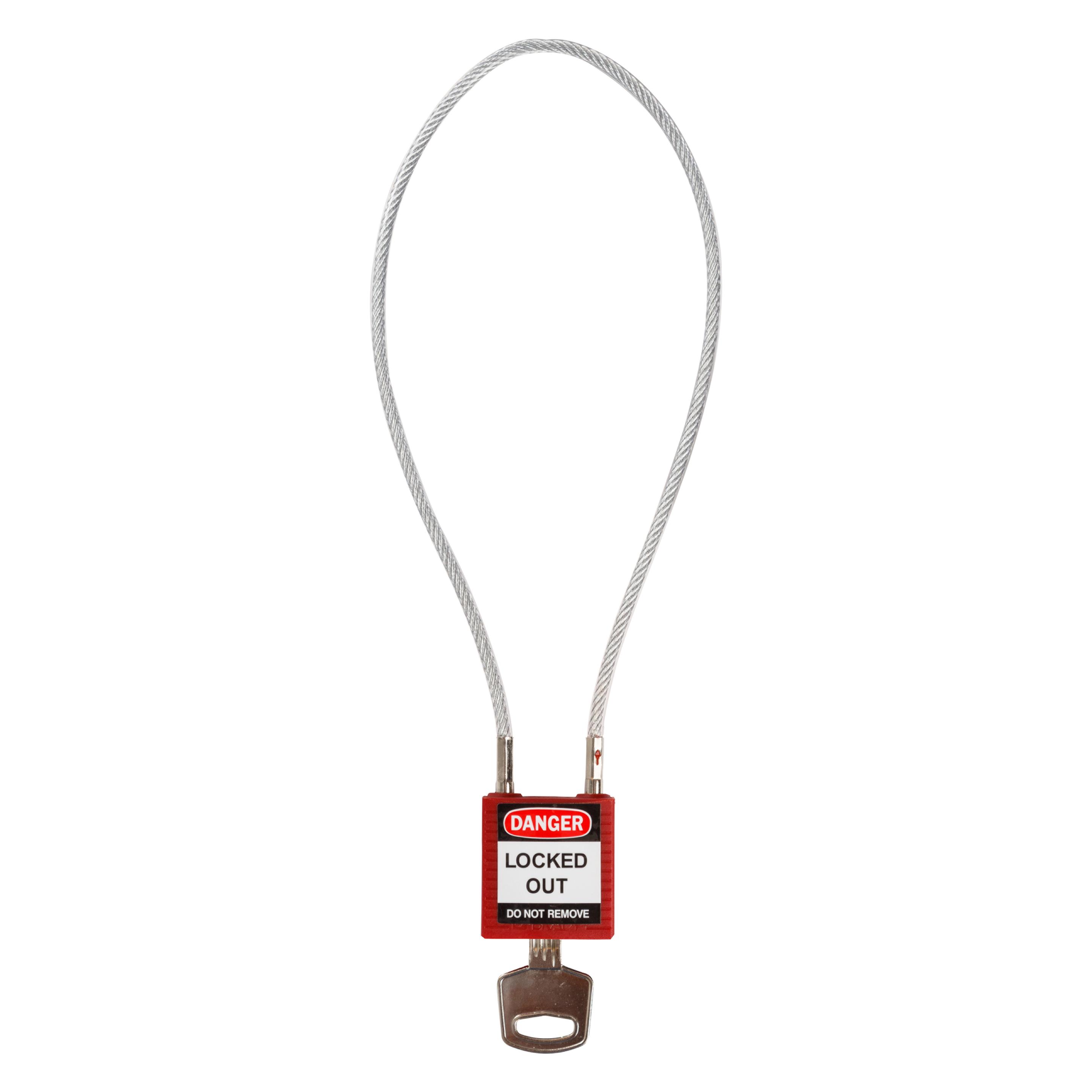 Brady SafetyPadlocks-CompactCable Keyed Red (146124)