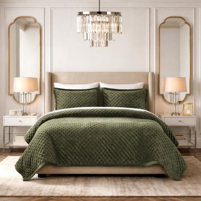 Kodotan sofa 3-Piece Queen Velvet Coverlet Mini Set