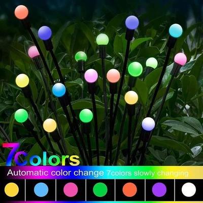 Uplifted Finds Outdoor Solar Wind Driven Firefly Garden Lamp 10 Led 1 Pc rgb