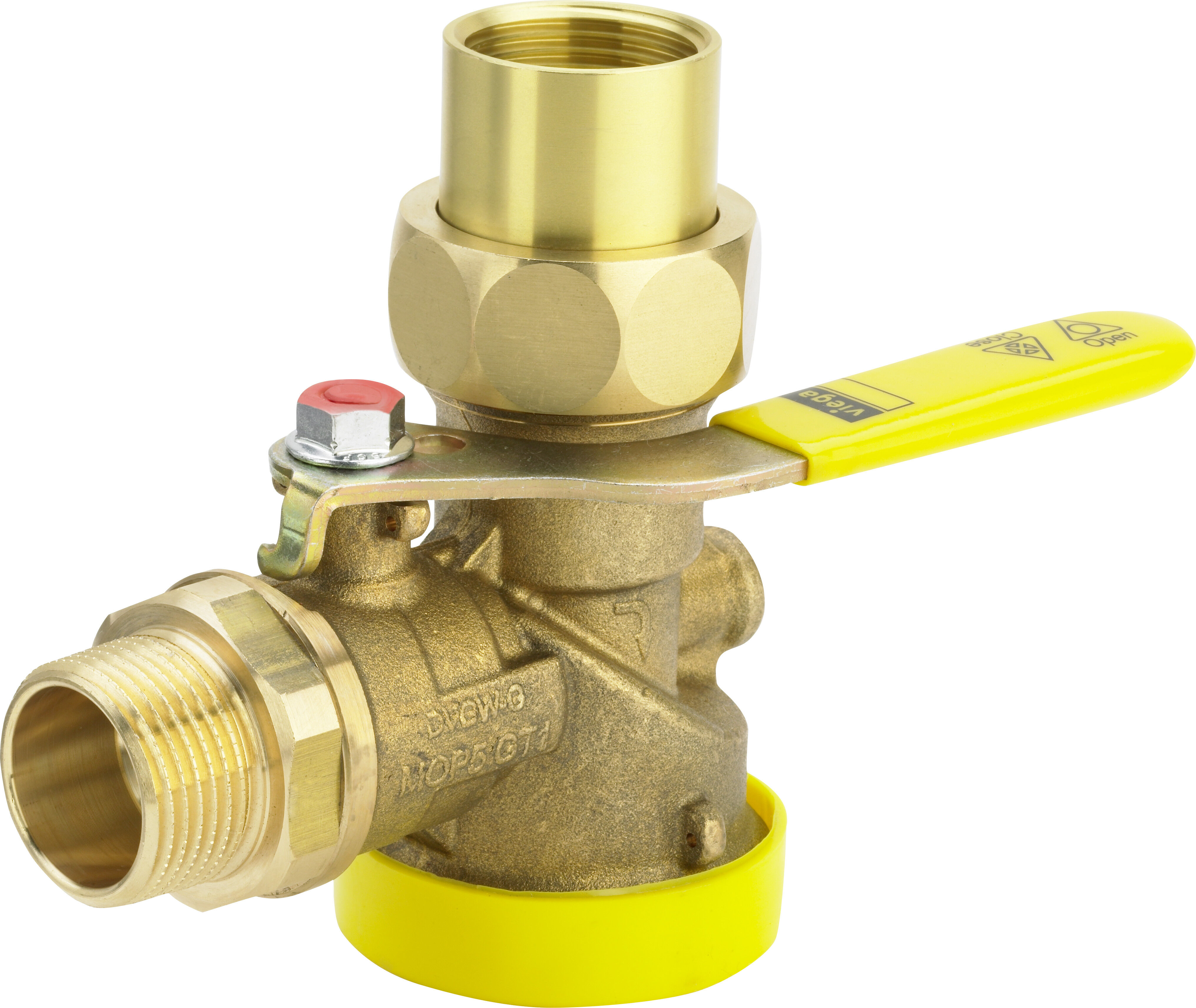 Vanne à bille pour compteur de gaz Viega 526283 R/Rp 1, laiton, angle, pour compteur de gaz monotube