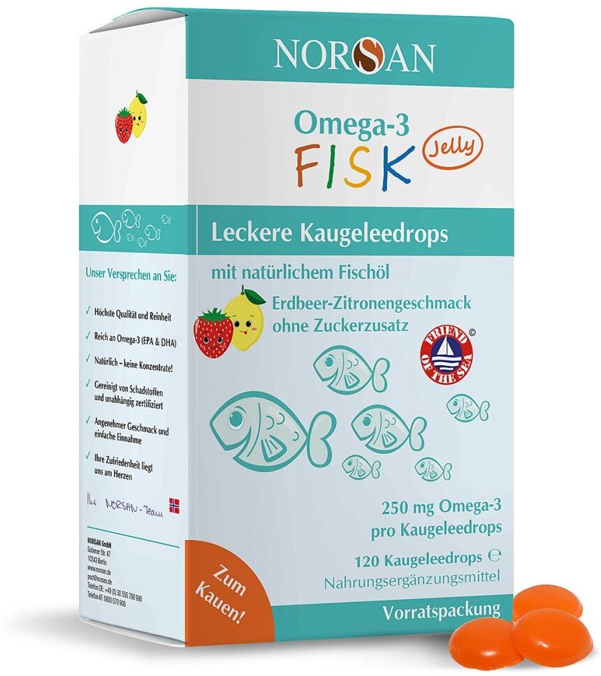 Norsan Omega-3 Fisk Jelly für Kinder Dragees