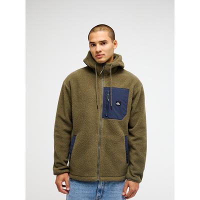 Kapuzenfleecejacke QUIKSILVER "CLEAN COAST FZ HOOD", Herren, Gr. M, grün (grape leaf), Obermaterial: 100% Polyester, Jacken, mit Kapuze, aus Polyester, auch in großen Größen