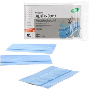 Wero Pflaster AquaFlex Detect Wundverband 10 Stück, wasserdicht, detektierbar, sensitiv, 10 x 6cm