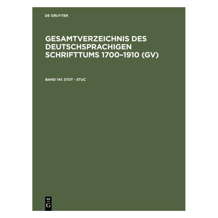 De Gruyter Stot - Stuc (Deutsch, Hardcover) (67771179)
